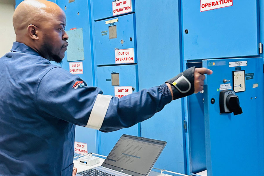 Lucky working on site at Groote Geluk Coal Mine in Ellisras