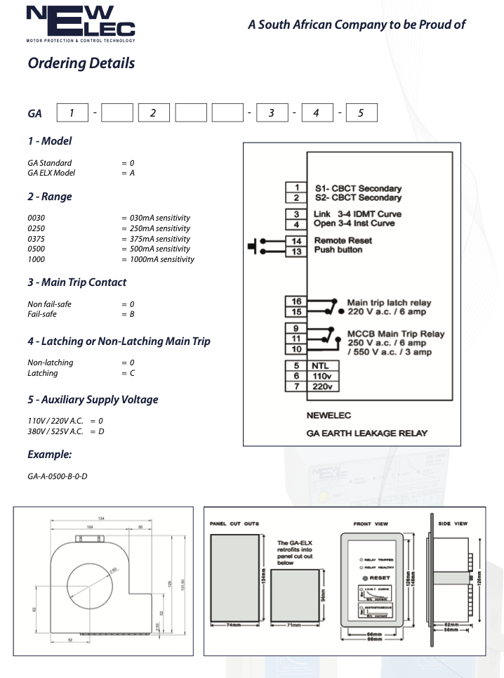 GA Series Relay Ordering Guide
